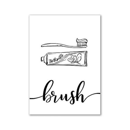 Minimalistiset mustavalkoiset tikku-ukkoseinäjulisteet ja -taulut Canvas-maalaus Kehystämättömät kuvat Pyykkihuoneen ja pesuhuoneen sisustukseen 