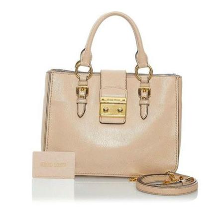 Miu Miu Pre-owned, Pre-owned Leather Handbag Beige, Dames, Maat:ONE Size