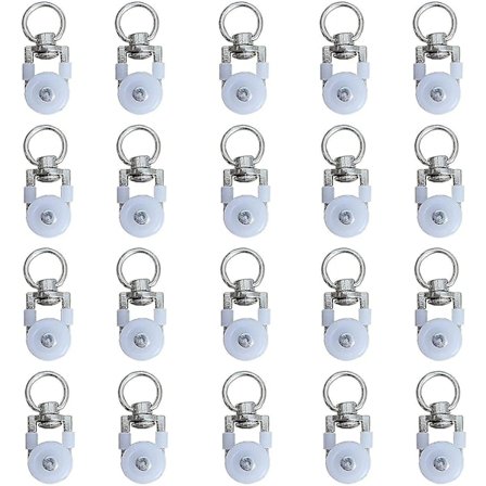 20 st gardinskena rullar, spårrullar, gardinstång rullar glidare, tyst remskiva, fönster gardinskena dubbel spårrulle