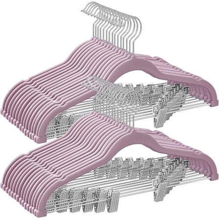 Premium Sammetsbyxor Hängare Med Klämmor, 10 Pack Kjolar Hängare