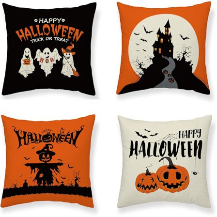 Halloween Dekorativa Kuddfodral 45 x 45 cm 4 Kuddfodral, Sovrum, Vardagsrum, Soffa, Present, Del