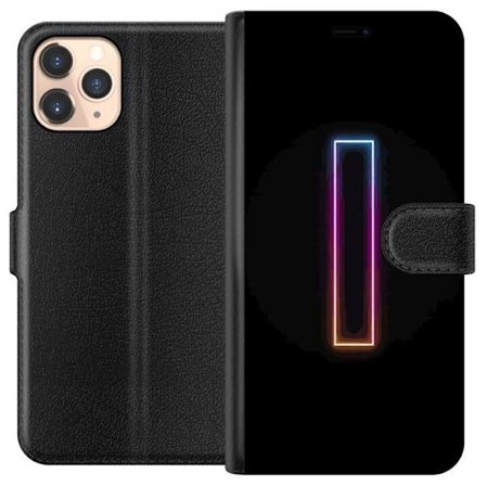 Kompatibel Tegnebogsetui til Apple Apple iPhone 11 Pro Minimalistisk neonbogstav I i regnbuefarver mod mørk baggrund