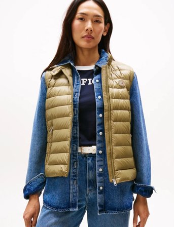 Tommy Hilfiger Ul Down Reg Mock Nk Vest - Khaki green - XS