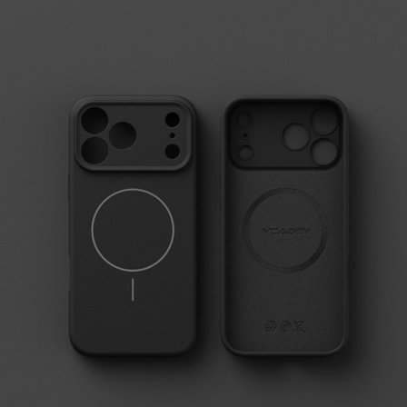 Kompatibel med iPhone 17 Pro flydende silikone etui, Apple fuld-dækkende MagSafe magnetisk etui (sort)