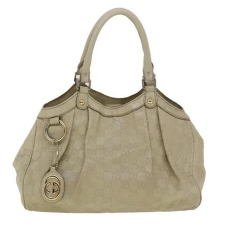 Gucci Vintage, Pre-owned Canvas handbags Beige, Dames, Maat:ONE Size,leather