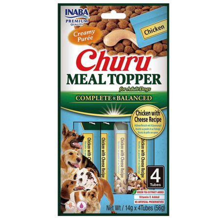 Churu - Dog Meal Topper kylling/ost 4 stk - Hund - Hundegodbiter & tyggebein - Belønningsgodbiter for hund - ZOO.no