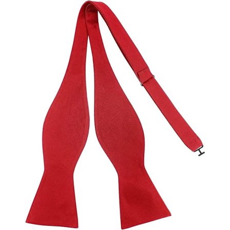 Herr Solid Bowtie Woven Självbindande Fluga Smoking & Bröllop Fluga (röd)