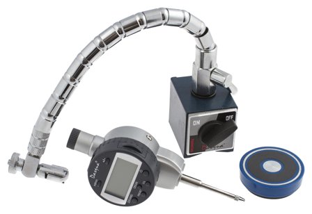 Dasqua 495226 Indikatorklokke 0-25 mm, med magnetstativ, Måleinstrumenter