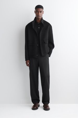 COS Homme Pantalon Chino Droit En Coton in Noir