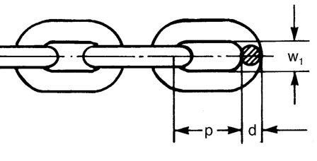 Gunnebo Z162813 Kätting klass 2 Ø8 mm, 24 kN, 1 m, Verkstad & fordon