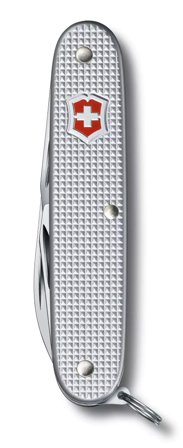 Victorinox Pioneer Alox - lommekniv - multiverktøy - sølv - Swiss Army Knife, lengde: 9.3 cm, vekt: 71 gram