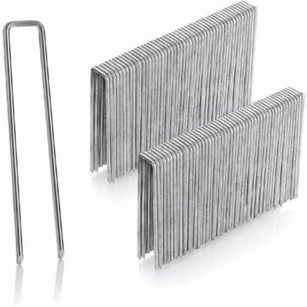 Paket med 100 Galvaniserade Stålpinnar för Mycket Hårda Underlag - Pinnar för Trådväv - Längd 200 mm, Bredd 40 mm, Tjocklek 2,5