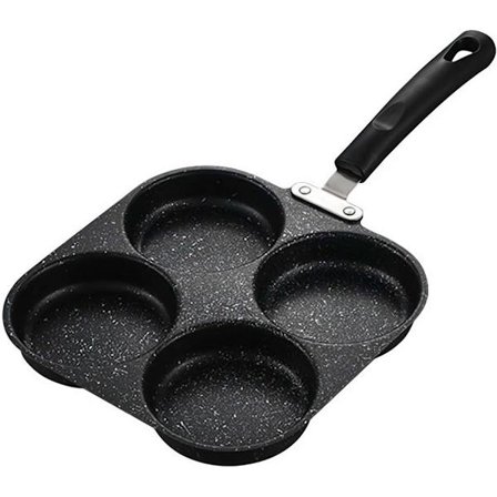 Eggpanner med slippbelegg - Eggstekepanne i støpejern - Frokostburger Egg Pannekakeprodusent - For stekte egg, pannekaker - Egnet for gass- og 