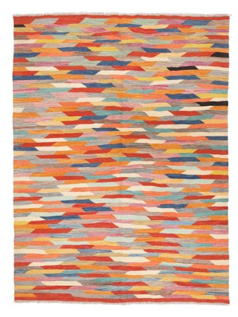 152X198 Tapis Kilim Moderne Moderne Marron/Rouge (Laine, Afghanistan) Carpetvista