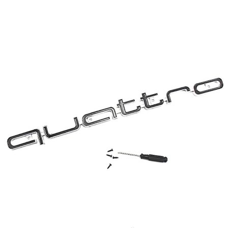 Kul Quattro Logo Badge Emblem Bilklistremerke Front Grill Nedre Trim Kompatibel med Aud-i A6 A7-Perfet