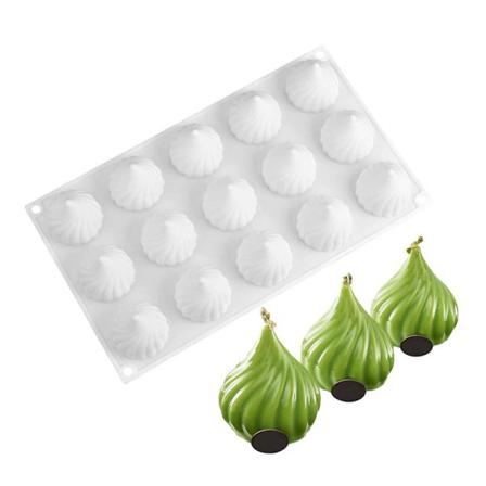 Silikonform Pralinform Spiralformad Gräddbullar 15st Vit