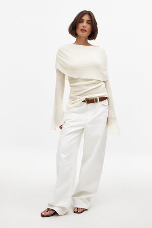 NA-KD - Strukturert cape-topp - Topper - Offwhite - L