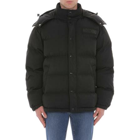Moschino, Winter Down Jacket Zwart, Heren, Maat:S