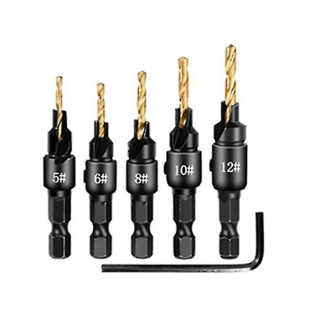 Hex Shank treskjærende borsett for trebearbeiding, klotype, korkbor, kombinasjonsverktøy, bor, kombinasjonsverktøy