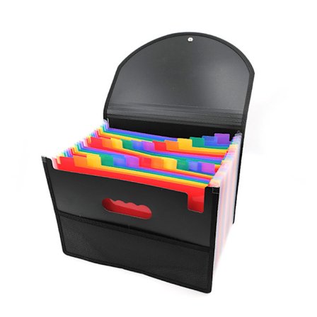 Utvidbar filmappe, 25 lommer A4-størrelse fargede faner Etiketter Rask tilgang