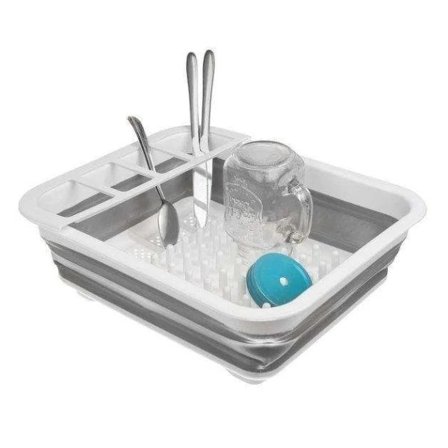 Foldable Dish Rack with Smart Drainage - Caravan Rack Multicolor