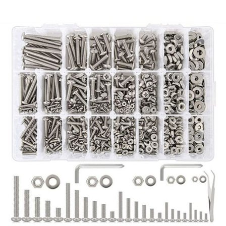 1110 st maskinskruvar kit muttrar och bultar sortiment kit skruvar