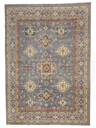 Hand Knotted Kazak Fine Rug 307X422 Brown/Orange