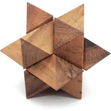 Wooden Star Cube Puzzle - Logic Games for Adults, Kids and Teens