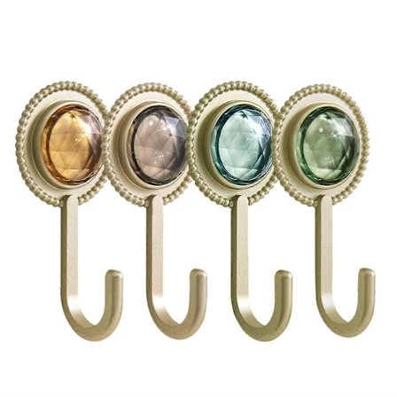 Kraftiga självhäftande krokar, 4 st väggmonterade hängare hängande kappkrokar dekorativa handdukshängare för K [DB]