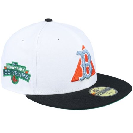 New Era - MLB Vit fitted Keps - Boston Red Sox Cosmos 59FIFTY 100 Years White/Black Fitted @ Hatstore