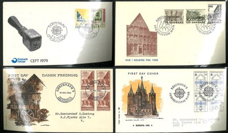 Danmark - Samling af FDC'er i 7 album