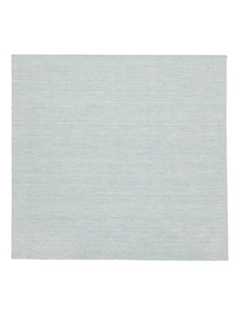 Wool Rug Plain (Single Colored) Handloom Flat Dusty Blue Square Large