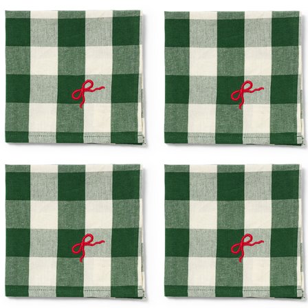 Midnatt Elsa Bow lautasliinat 40×40 cm 4 kpl, vihreä/beige