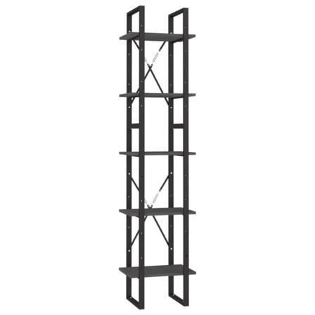 Vidaxl Bokhylla 5 Hyllplan Grå 40x30x175 Cm Furu Grå