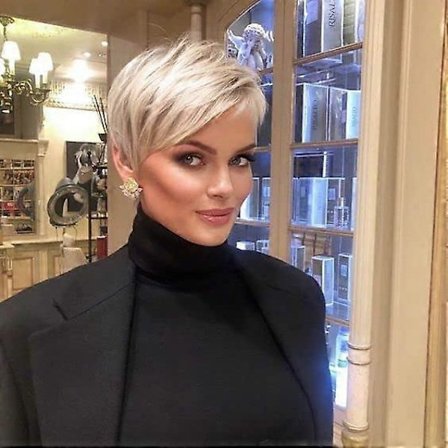 Pixie Lagdelt Kort Parykk Syntetisk Hår