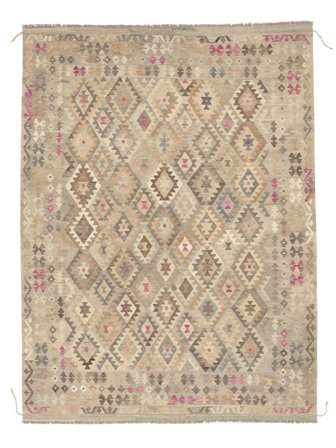 252X339 Koberec Kelim Afghán Old Style Orientální Oranžová/Hnědá Velký (Vlna, Afghánistán) Carpetvista