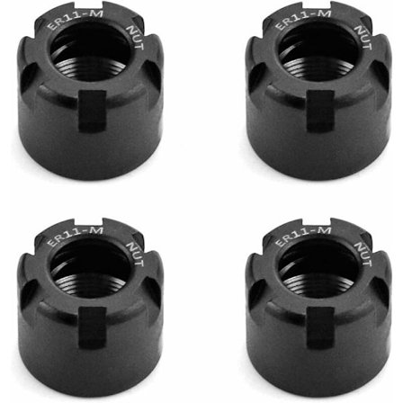 ER11-M Spännhylsfästmuttrar, för CNC-fräschuckhållare, svarv, 4 st, svart