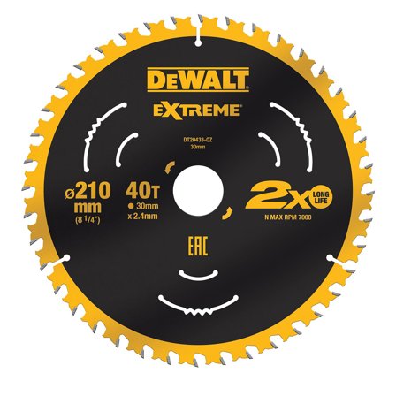 Dewalt DT20433-QZ Sagklinge 210 x 30 mm, 40T, Maskintilbehør & forbruk