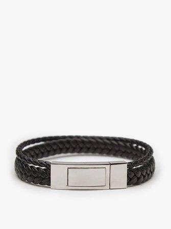 John Henric Men's Black Bracelet Kempsey Size 22cm