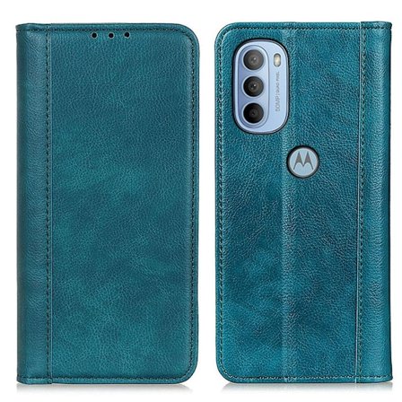 Äkta läder Motorola Moto G41 / Motorola Moto G31 fodral med magnetisk stängning