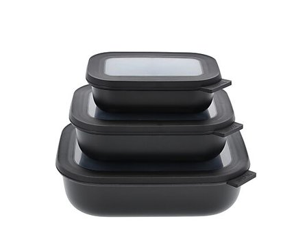 MEPAL Rekt. bollesett m.lokk Cirqula lav 3stk Black