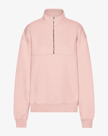 Organic Quarter Zip - Faded Pink