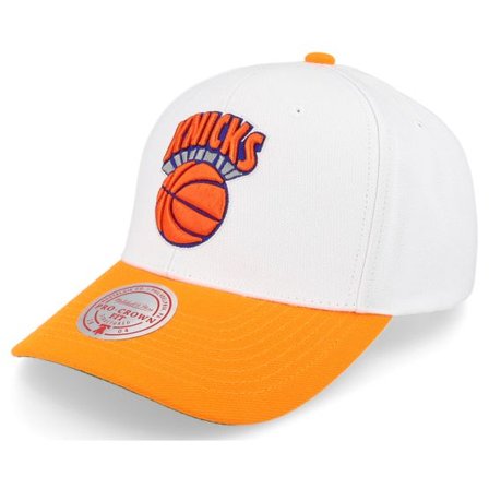 Mitchell & Ness - NBA Vit adjustable Keps - New York Knicks Team 2 Tone 2.0 Pro White/Orange Adjustable @ Hatstore