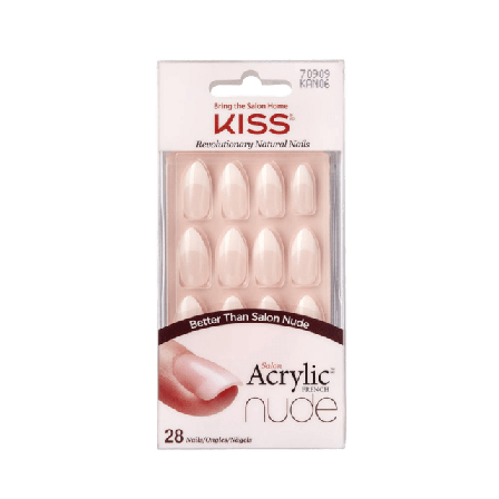 Kiss Acrylic Nude Artificial Nail Lösnaglar & dekoration Dam Beige 28 PCS