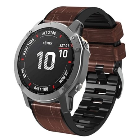 För Garmin Fenix ​​7/6 Pro/5 Plus 22 mm Crocodile Texture Watch