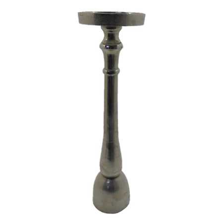 Alumiininen kynttilänjalka, 64 cm, hopeanvärinen nikkelipinta