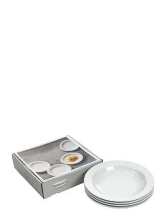 Pillivuyt | Tallerken Dyb Michelle 22 Cm 4 Stk. Hvid Ovnfast Porcelæn | Ø 22 CM