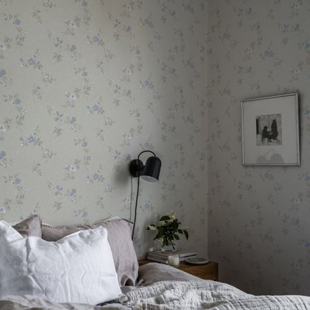 Duro Kerstin 525-03 Tapet Gammelsvenska Klassiker 1850-1950 Blå, Färg & tapeter