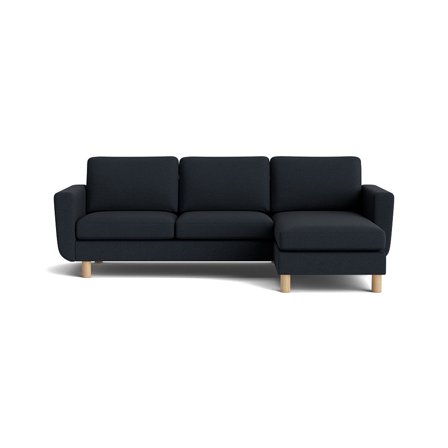 Vendbar Chaiselong Sofa, Loop Mørkeblå - Smal Chaiselong med Vendbar Funktion - 260x150x86cm - Perfekt til Små Rum og Fleksibel Indretning