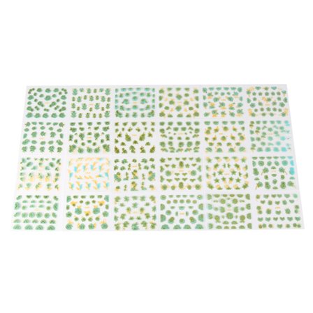 24 ark 3D negleklistremerikyrdekorasjon metallisk neglekunst klistremerke (blå gull)